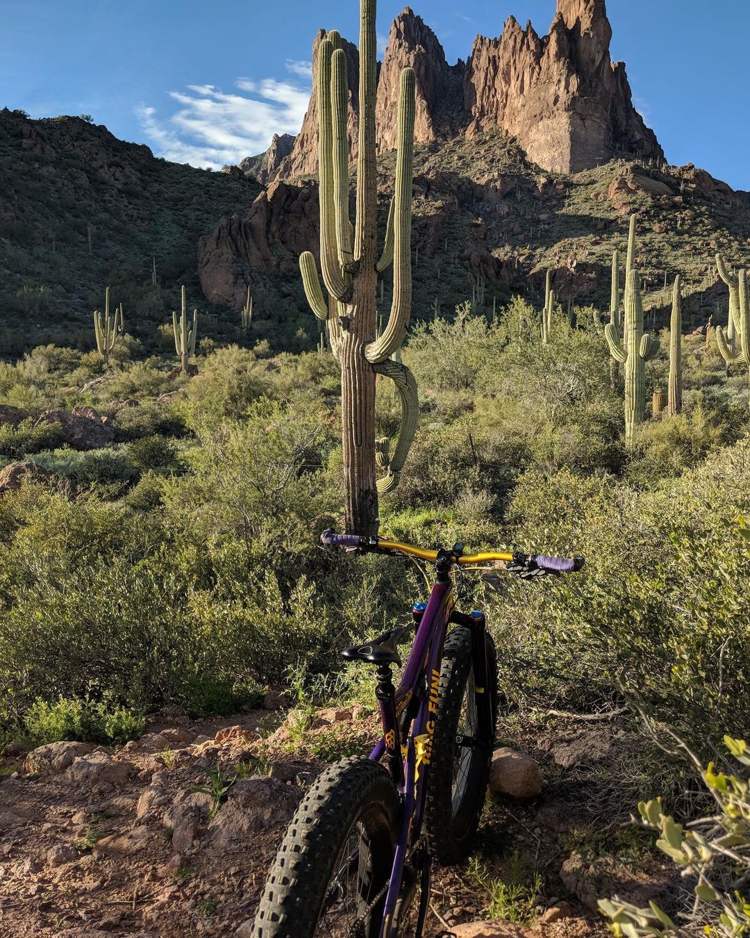 Fat-bike Friday (in the desert) Three Sister’s Summit from the  Lost Gold Mine t…