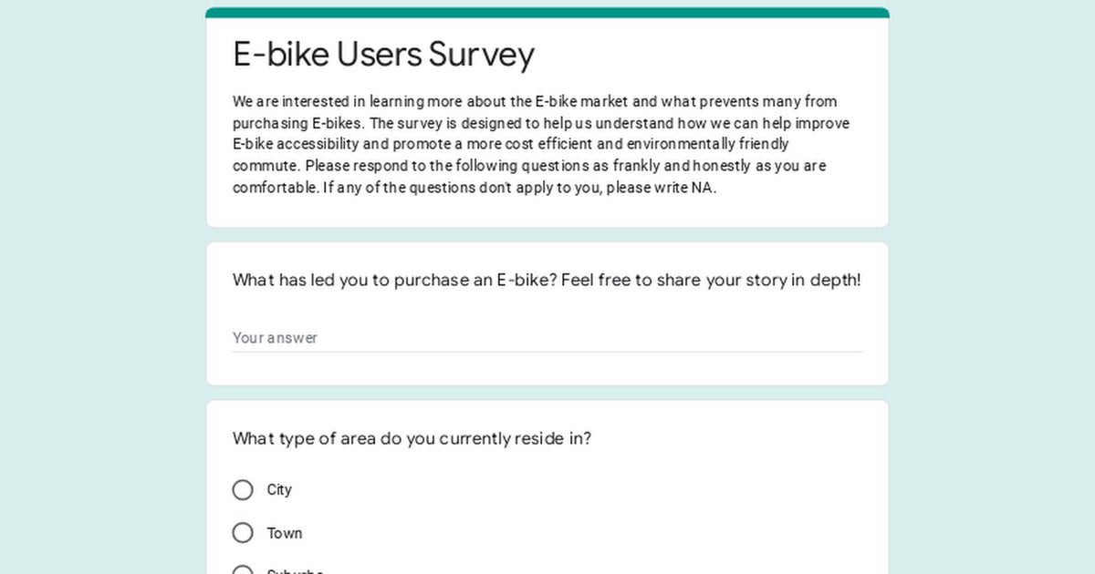 E-bike market research 🚲⚡